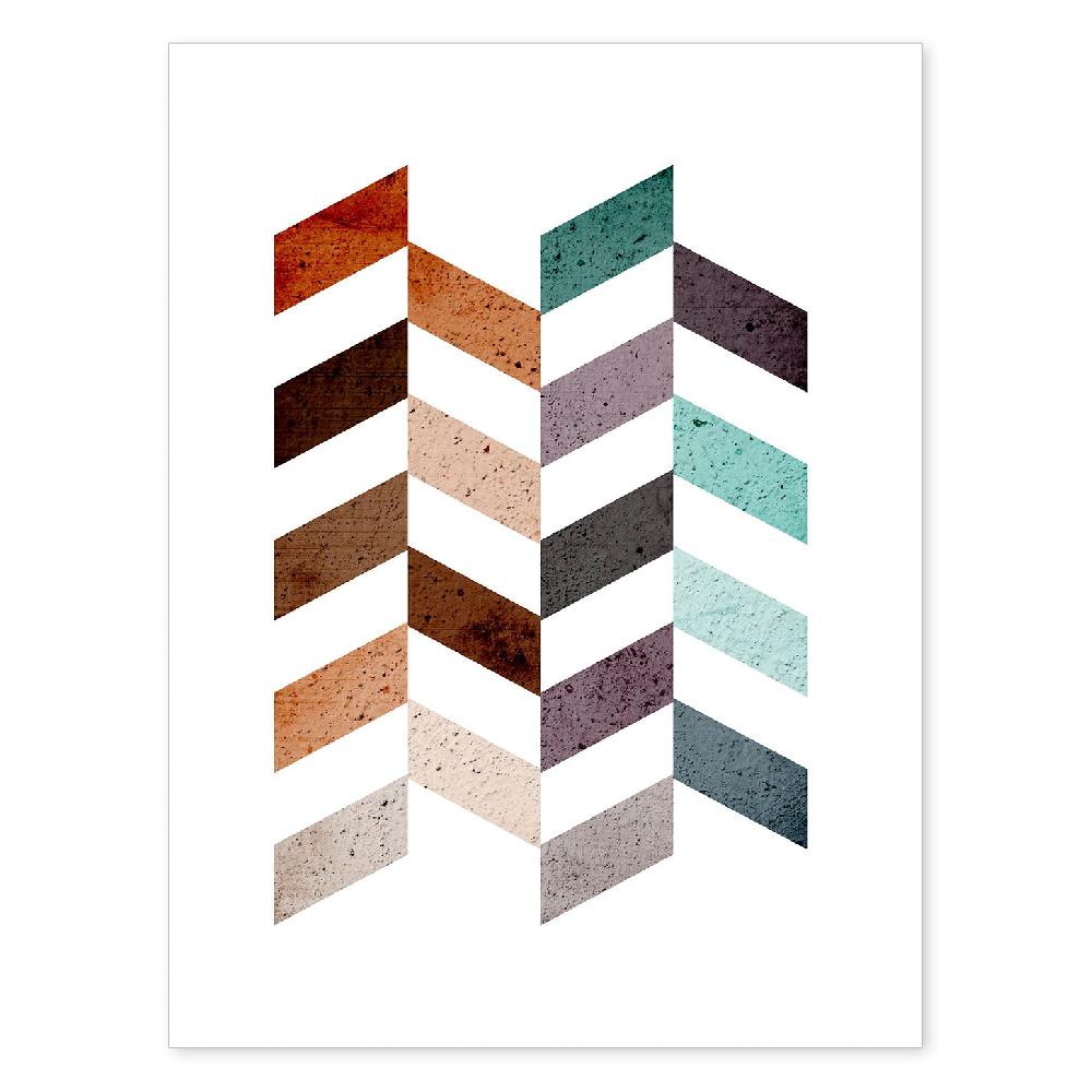 nacnic Póster de Amanecer y Atardecer Geométrico Colorido