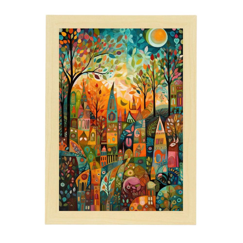 Nacnic Póster De Bosque Caprichoso Con Criaturas Juguetonas