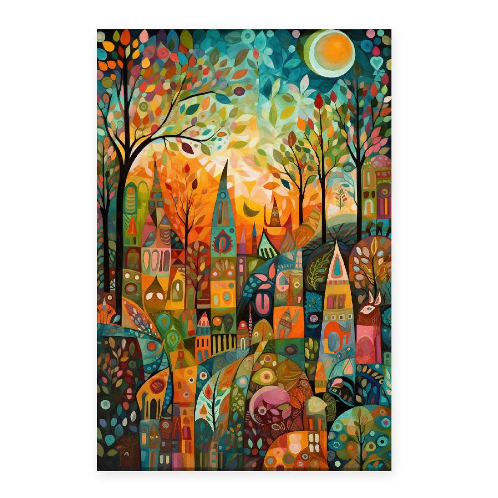 Nacnic Póster De Bosque Caprichoso Con Criaturas Juguetonas