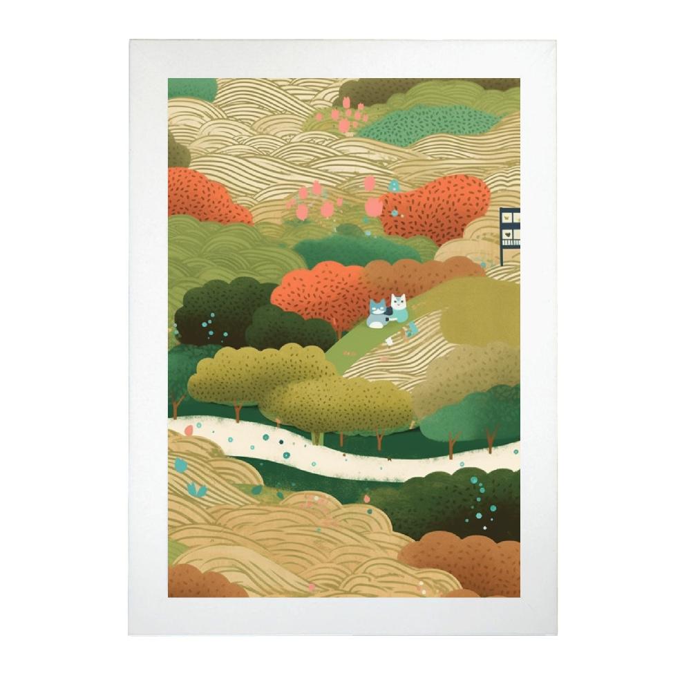 Nacnic Póster De Gato Encantador Estilo Jardín Ryo Takemasa Y Wu