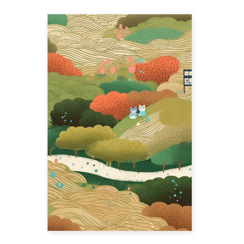 Nacnic Póster De Gato Encantador Estilo Jardín Ryo Takemasa Y Wu