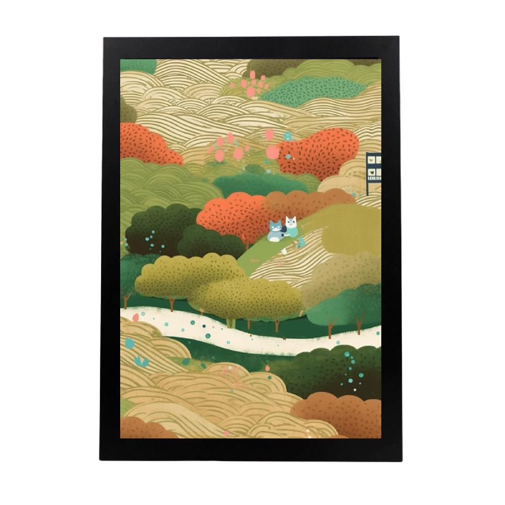 nacnic Póster de Gato Encantador Estilo Jardín Ryo Takemasa y Wu