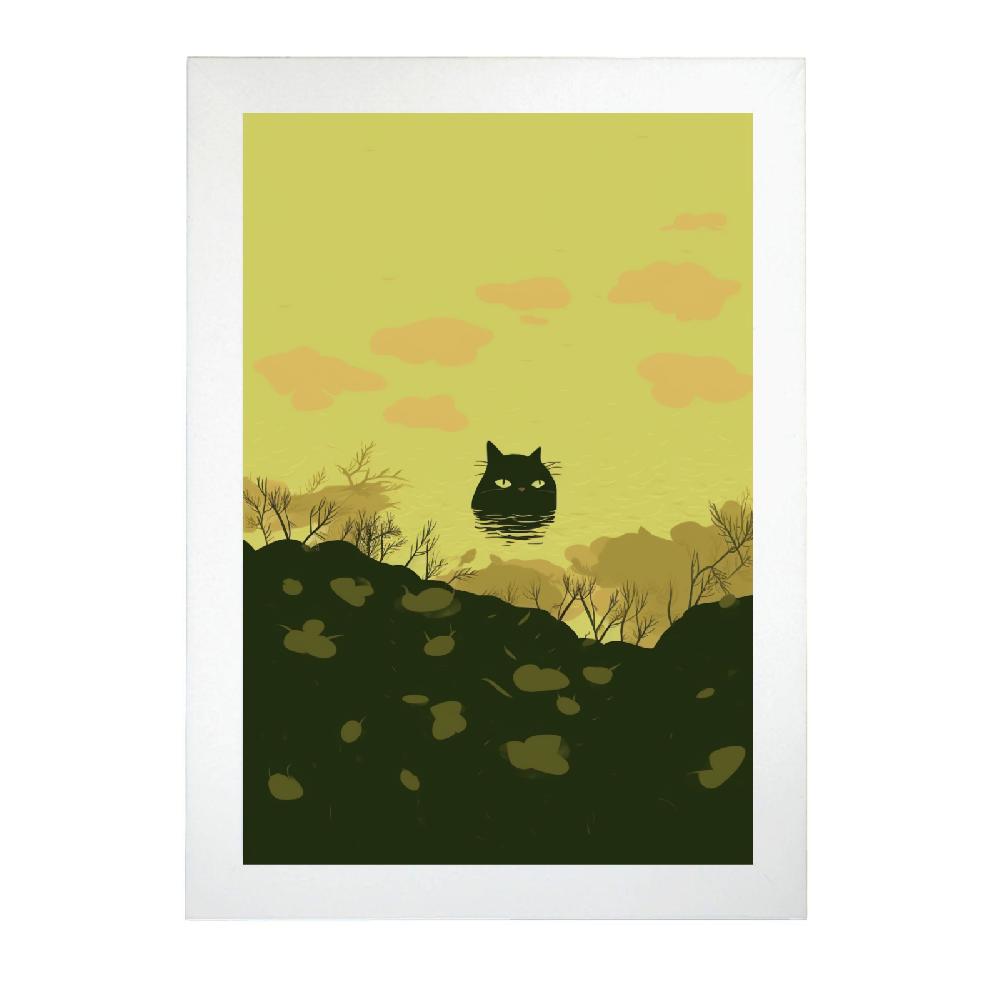 Nacnic Póster De Gato Lindo En Estilo Jardín Ryo Takemasa Y Wu