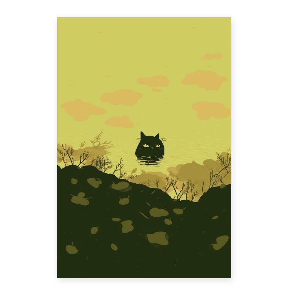 Nacnic Póster De Gato Lindo En Estilo Jardín Ryo Takemasa Y Wu