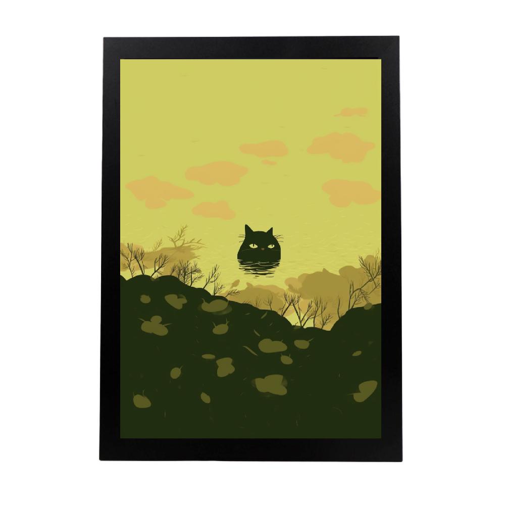 nacnic Póster de Gato Lindo en Estilo Jardín Ryo Takemasa y Wu