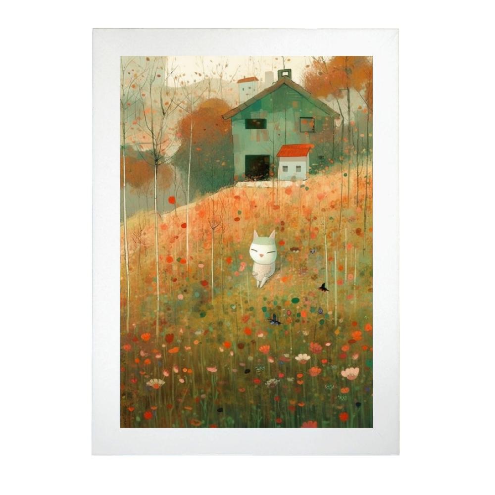 Nacnic Póster De Gato Lindo Estilo Jardín Ryo Takemasa Y Wu