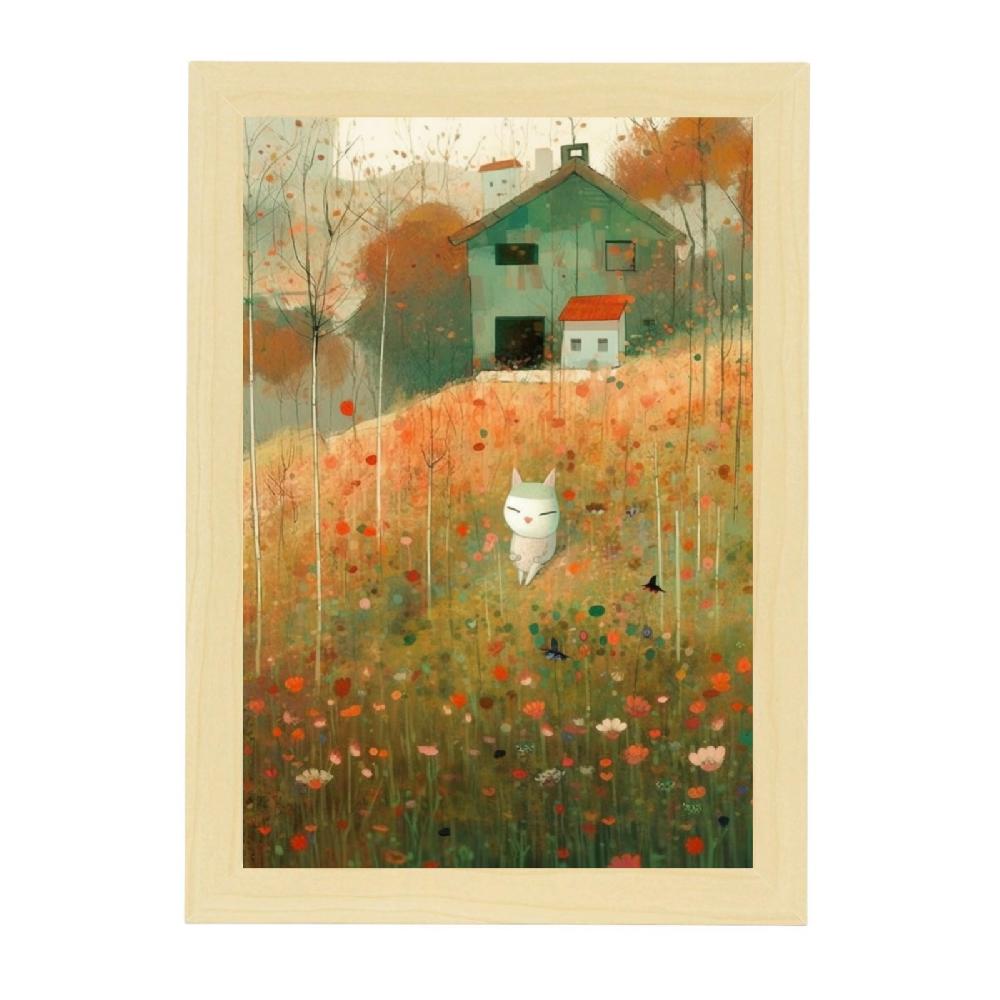 Nacnic Póster De Gato Lindo Estilo Jardín Ryo Takemasa Y Wu