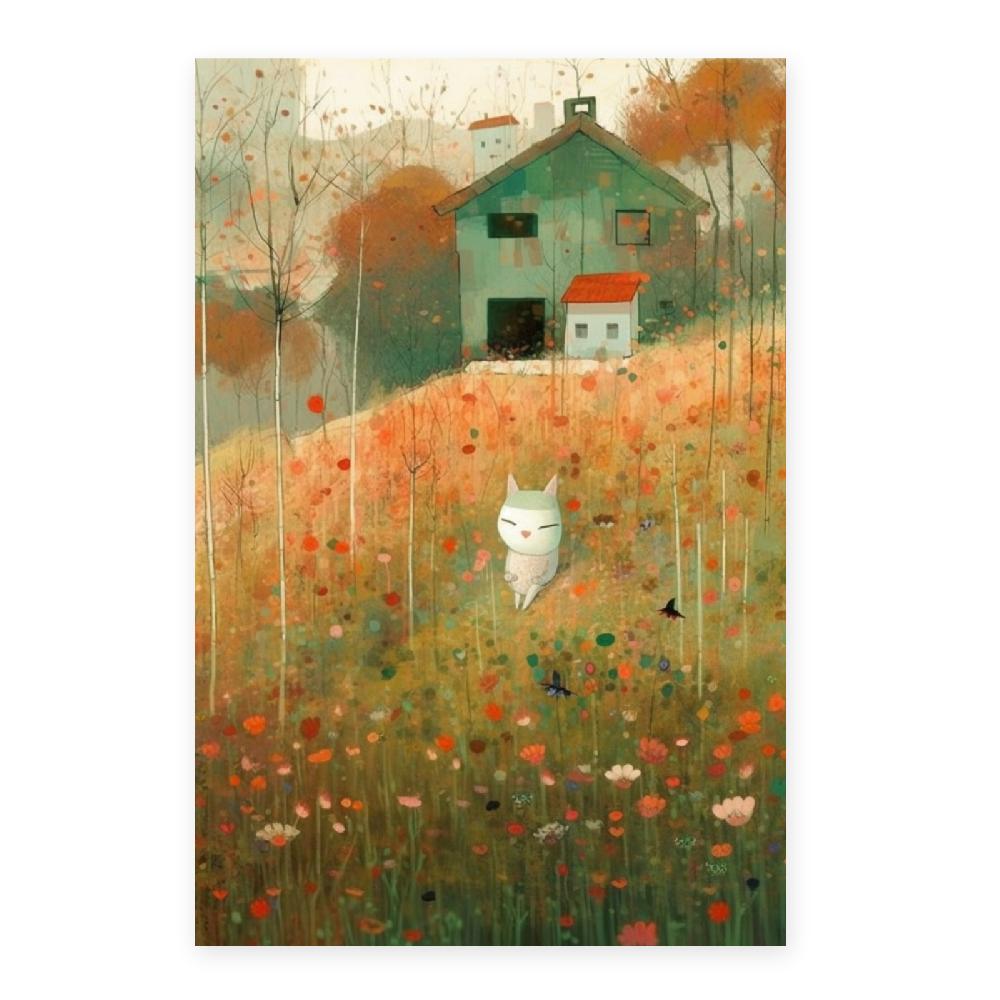 Nacnic Póster De Gato Lindo Estilo Jardín Ryo Takemasa Y Wu