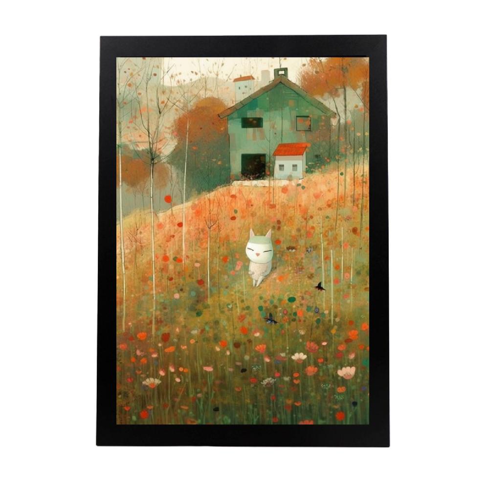 nacnic Póster de Gato Lindo estilo Jardín Ryo Takemasa y Wu