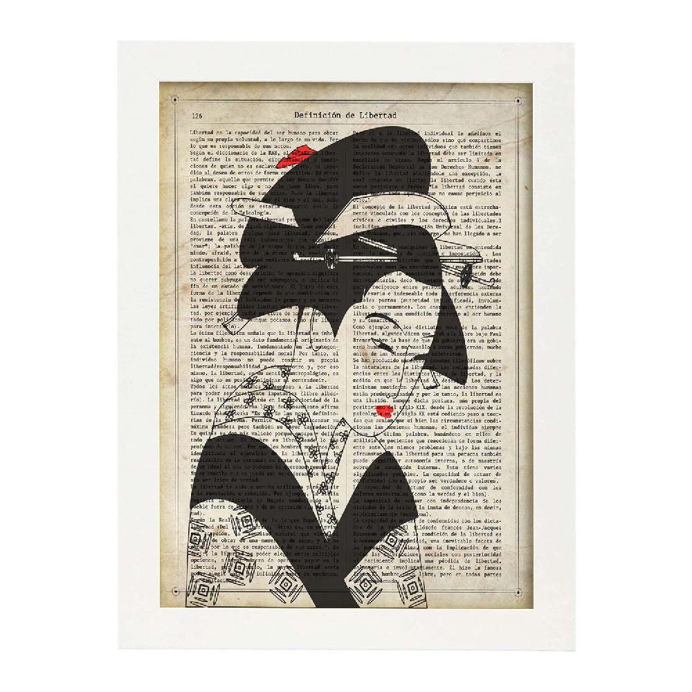 Nacnic Póster De Geisha En Blanco Y Negro Con Diseños Japoneses