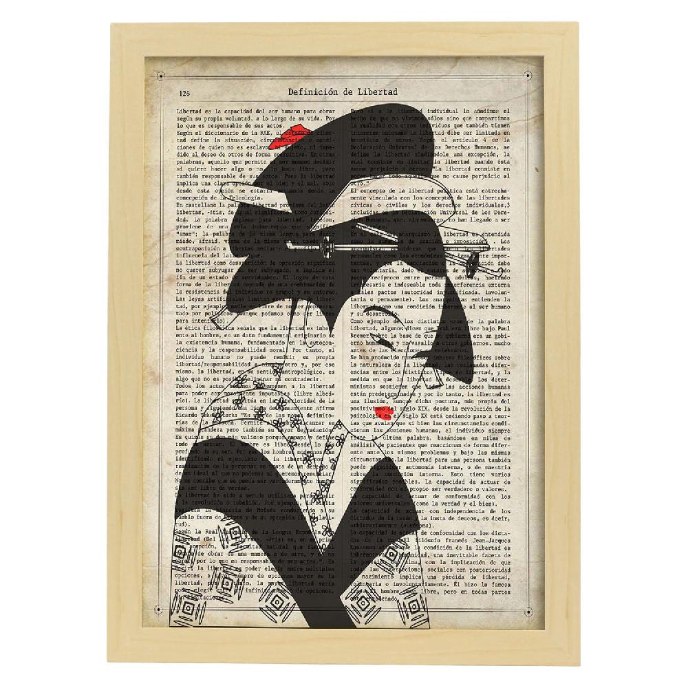 Nacnic Póster De Geisha En Blanco Y Negro Con Diseños Japoneses