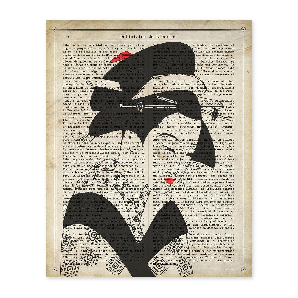 nacnic Póster de Geisha en Blanco y Negro con Diseños Japoneses