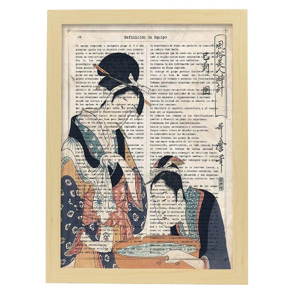 Nacnic Póster De Geisha Preparando Baño Con Diseños Japoneses