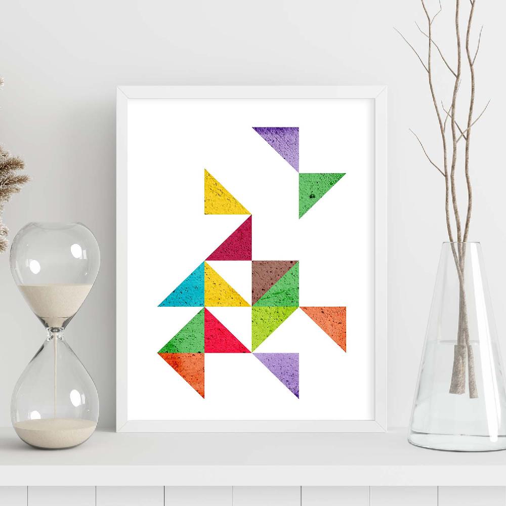 Nacnic Póster De Geometría Colorida Y Triangulos Tetris