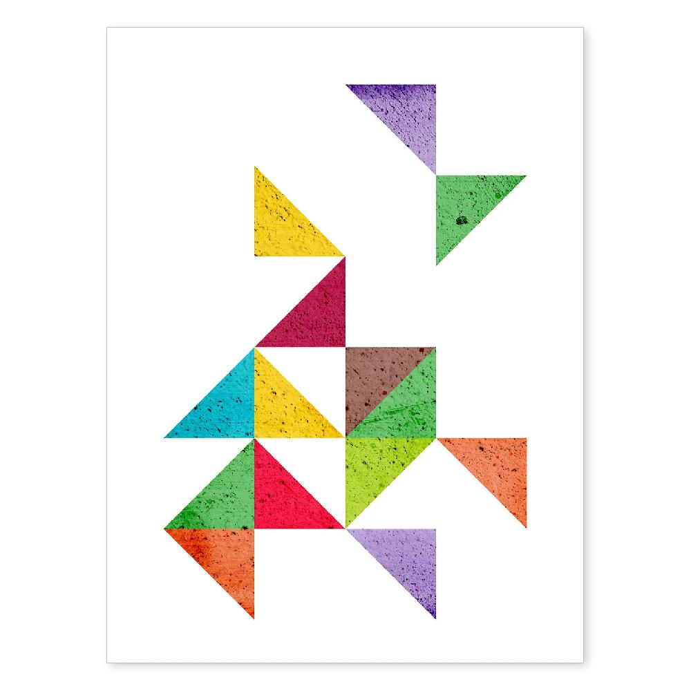 nacnic Póster de Geometría Colorida y Triangulos Tetris