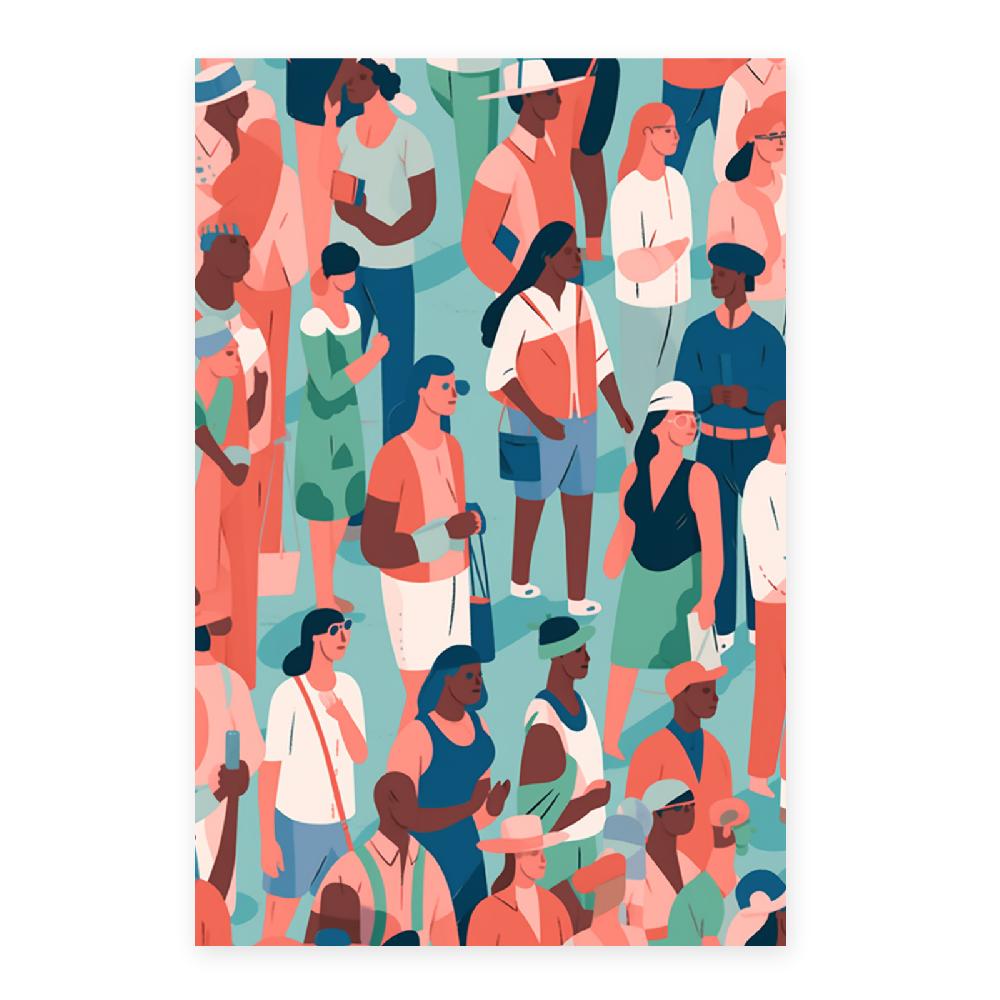 Nacnic Poster De Ilustración Digital De Personas Coloridas