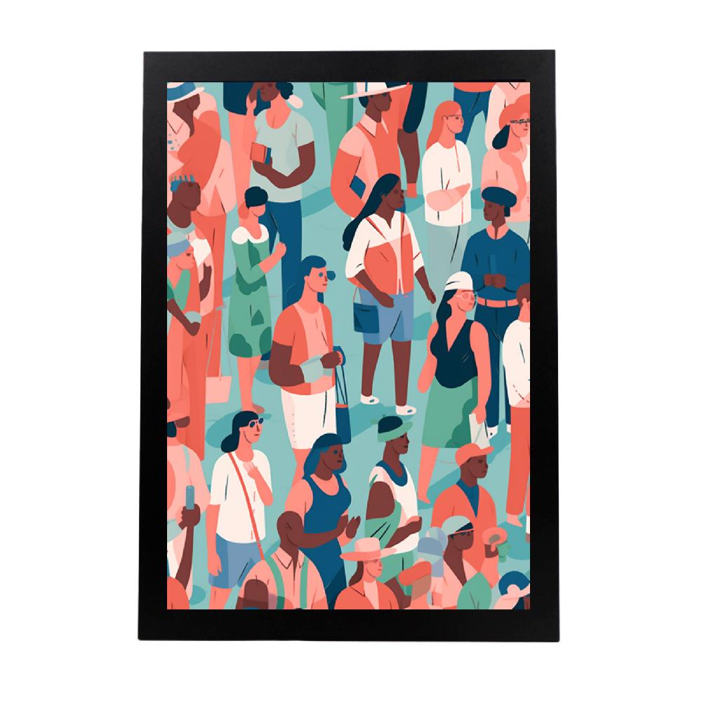 nacnic Poster de Ilustración Digital de Personas Coloridas