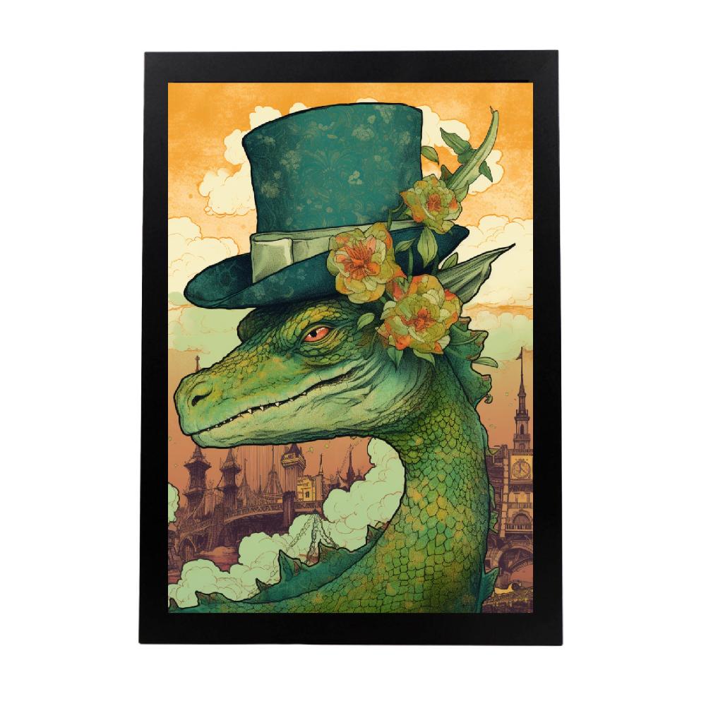 nacnic Póster de Ilustración Verde Surrealista Pop Art