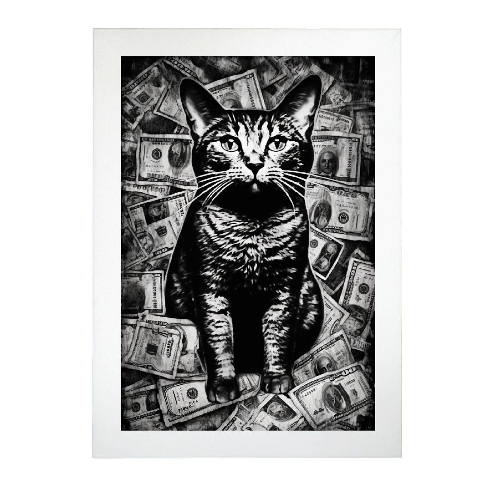 Nacnic Póster De Impuestos De Gatos En Blanco Y Negro