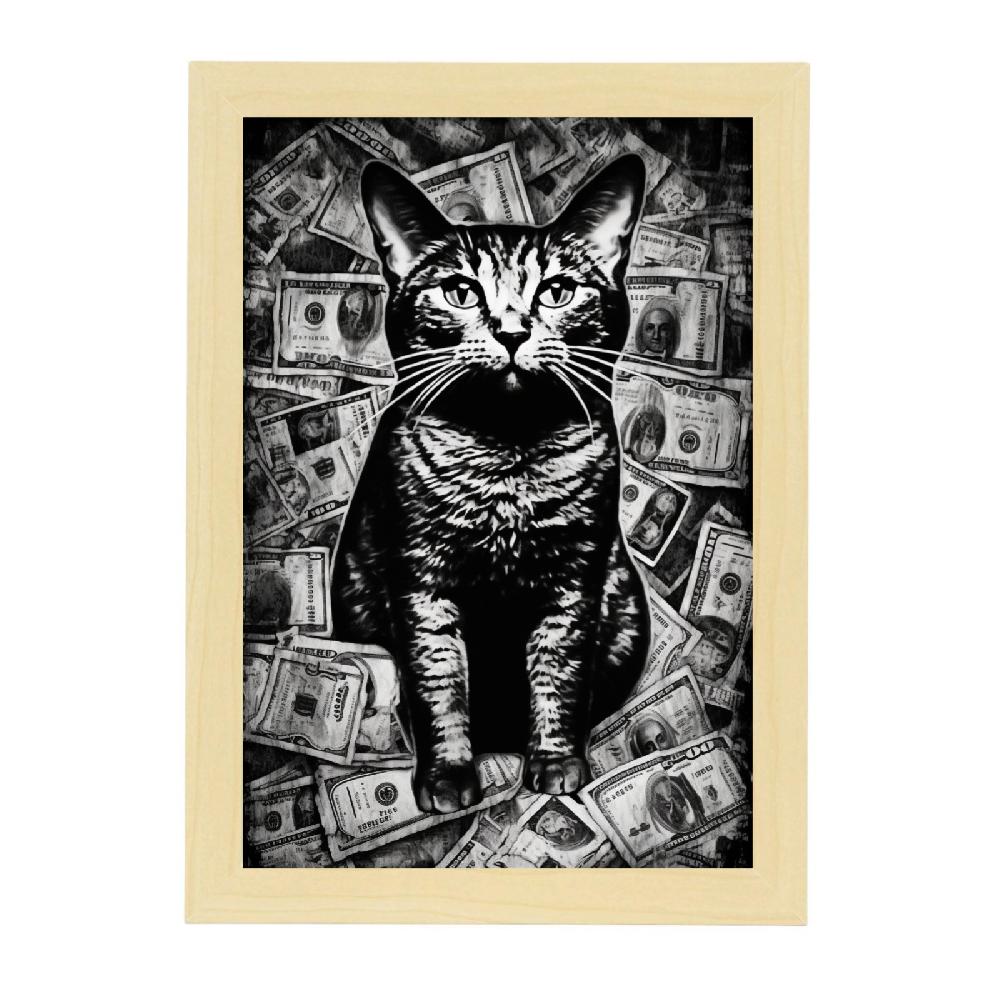 Nacnic Póster De Impuestos De Gatos En Blanco Y Negro