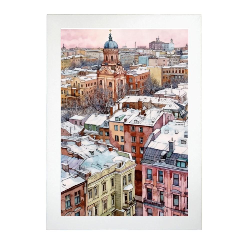 Nacnic Póster De Invierno Nevado En Ciudad Rusa Pastel