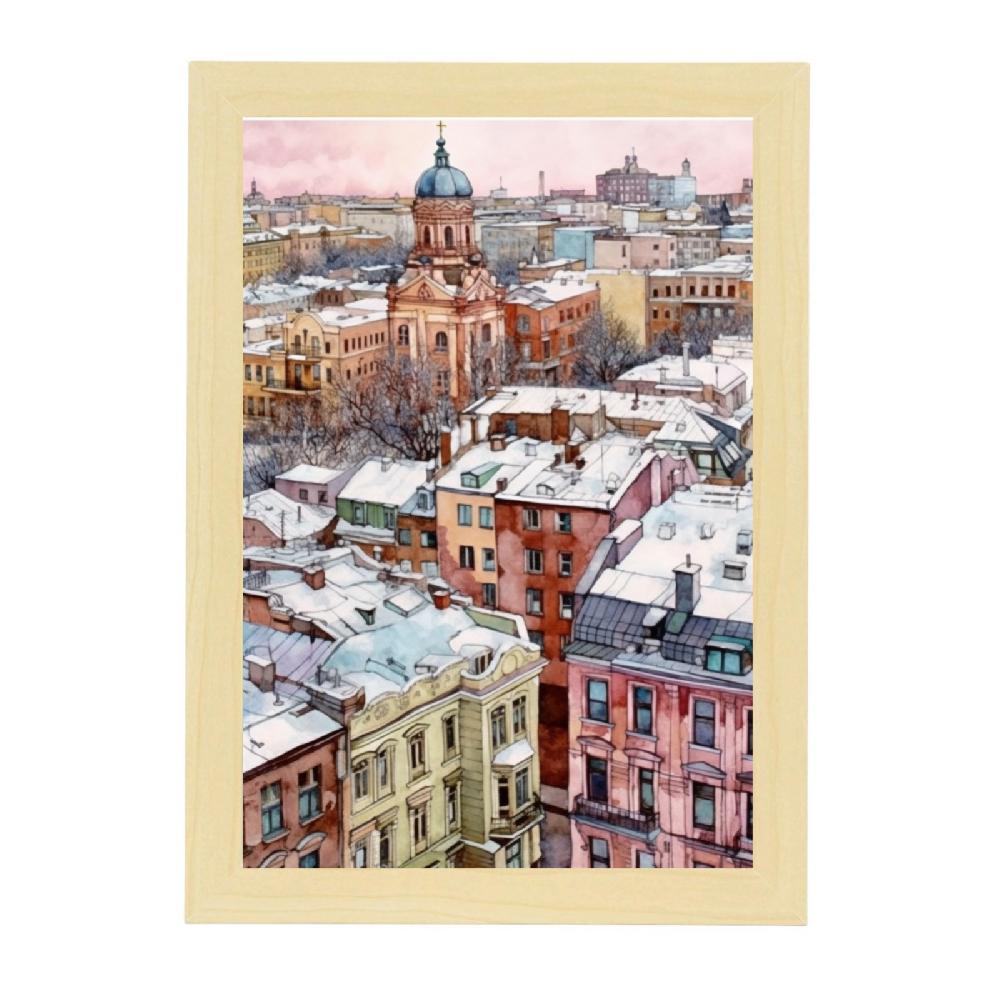 Nacnic Póster De Invierno Nevado En Ciudad Rusa Pastel