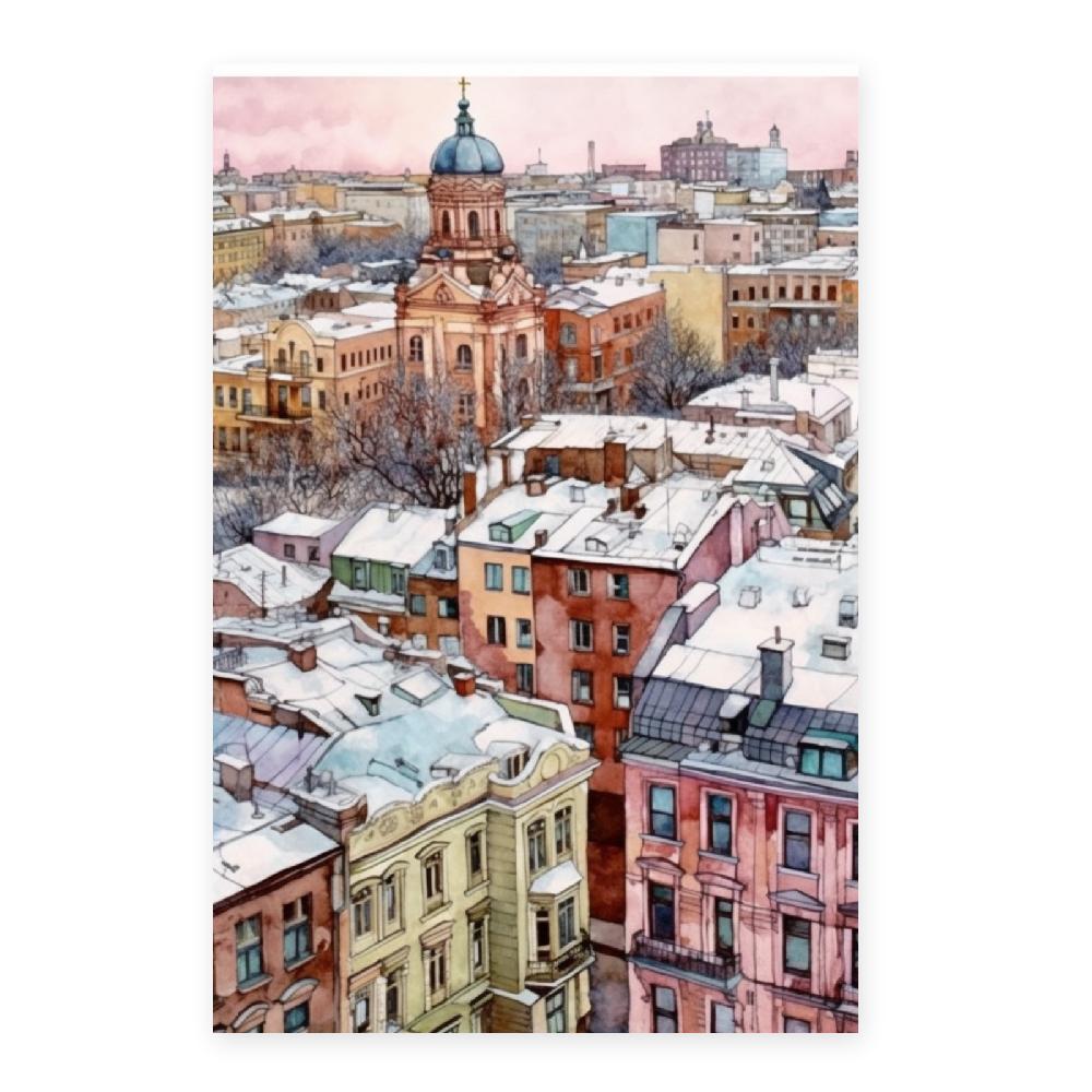 Nacnic Póster De Invierno Nevado En Ciudad Rusa Pastel