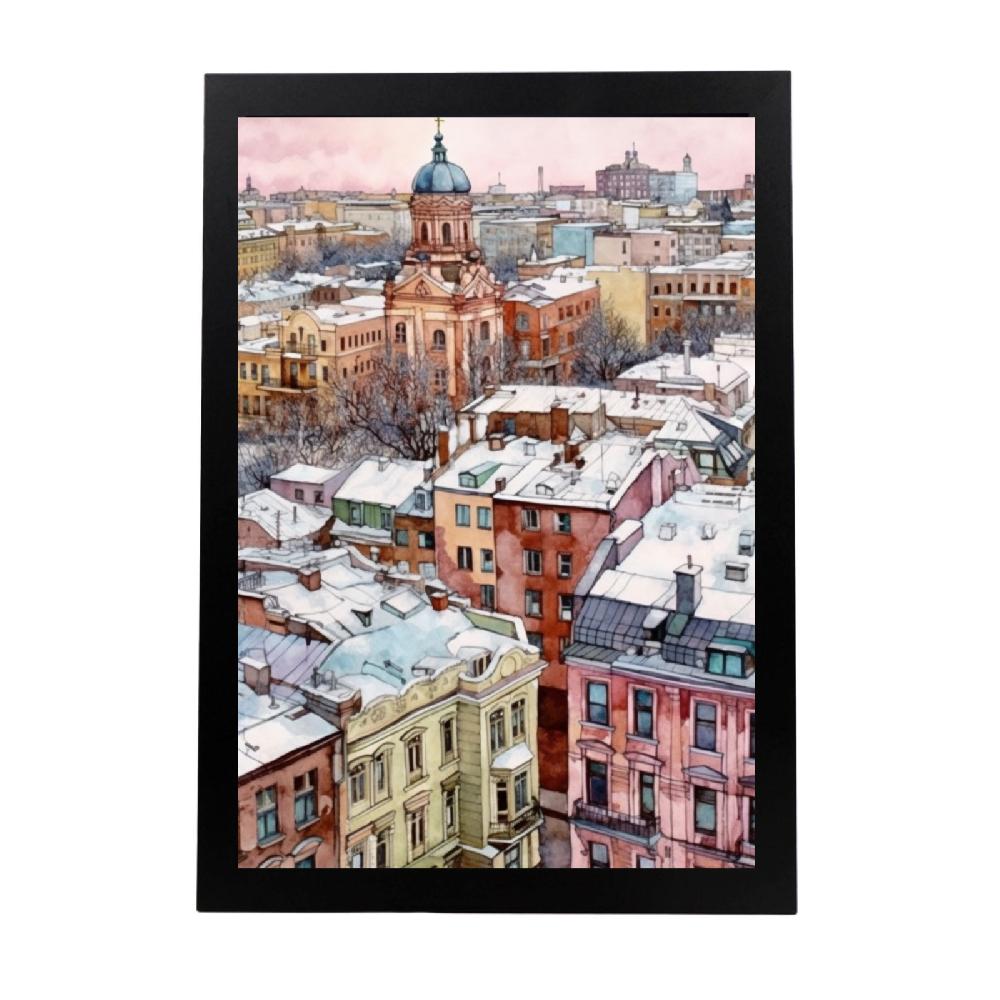nacnic Póster de Invierno Nevado en Ciudad Rusa Pastel
