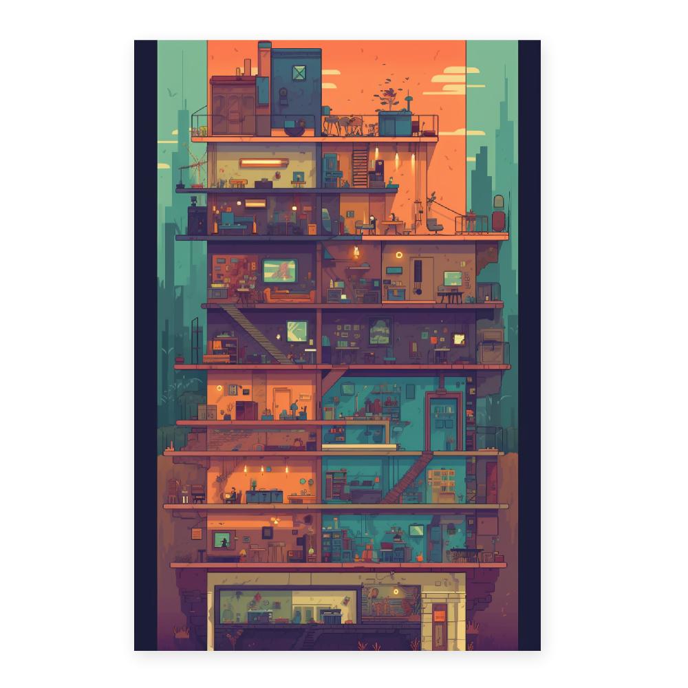 Nacnic Póster De Juegos De Construcción Estilo Dist