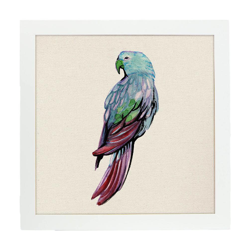 Nacnic Póster De Lorito Azul Con Dibujos De Pájaros