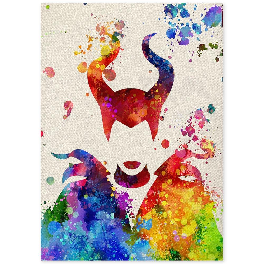 nacnic Póster de Maléfica en estilo explosión de color