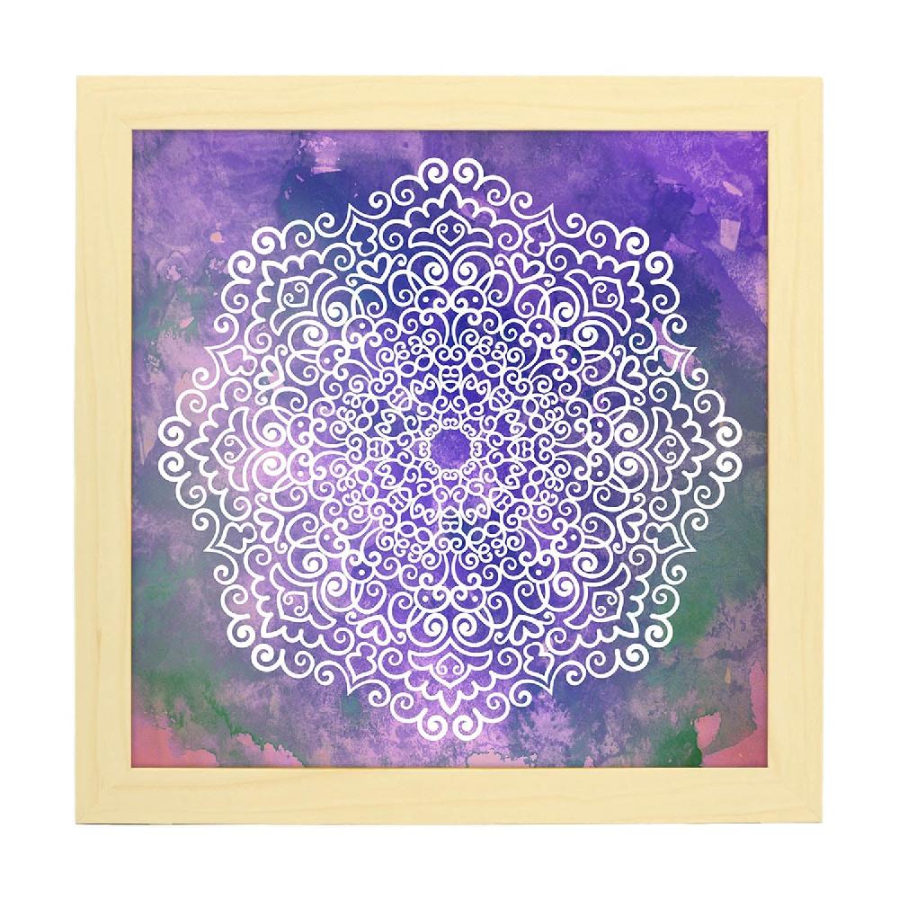Nacnic Póster De Mandala Azul Claro Éter Con Dibujos Coloridos
