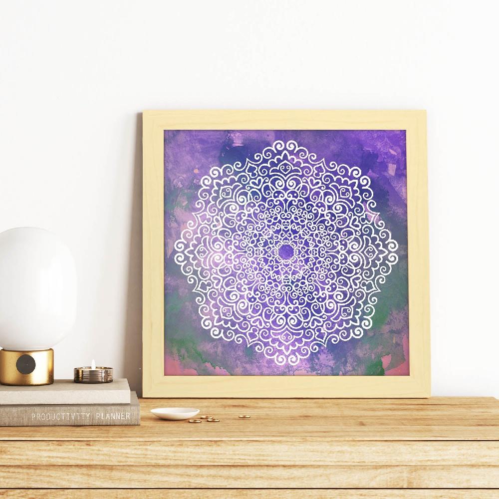 nacnic Póster de Mandala Azul Claro Éter con Dibujos Coloridos
