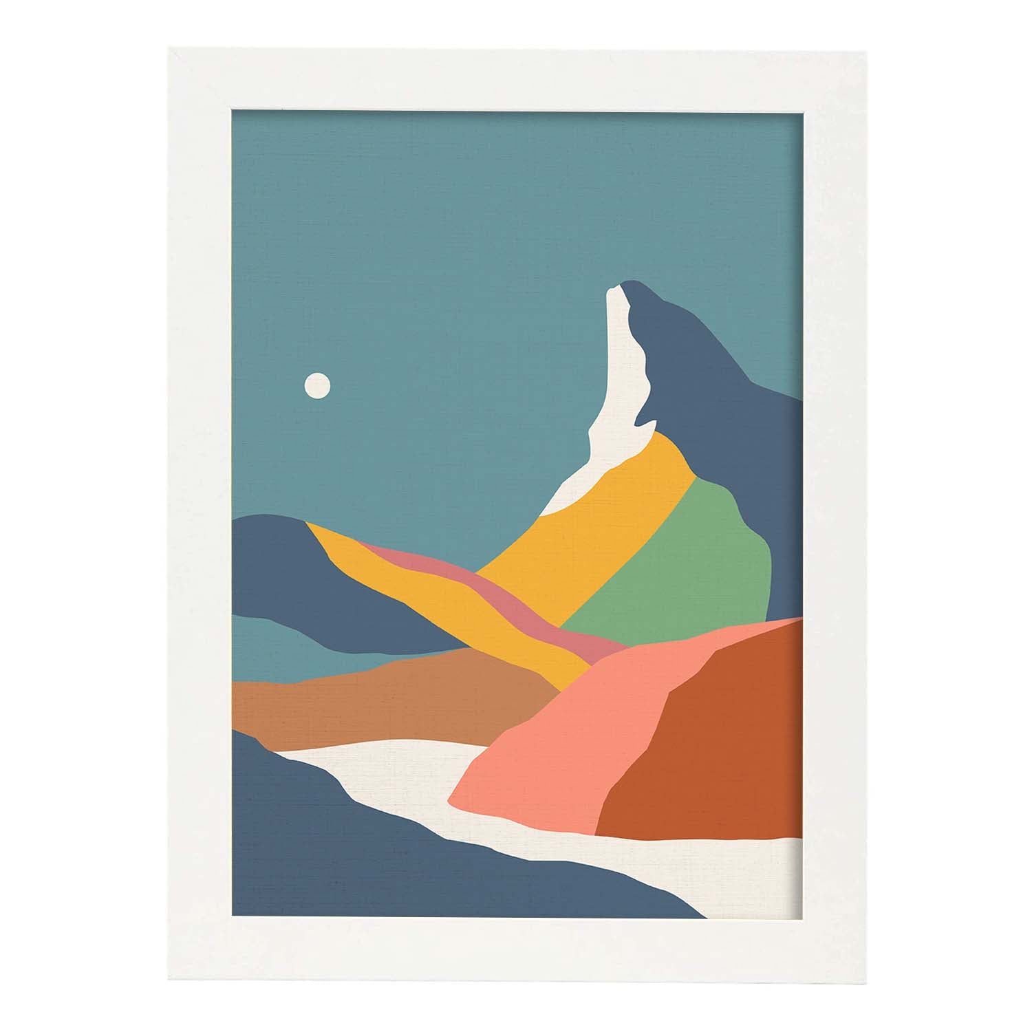 Nacnic Póster De Montañas A Color 'Montaña De Noche Y Día'