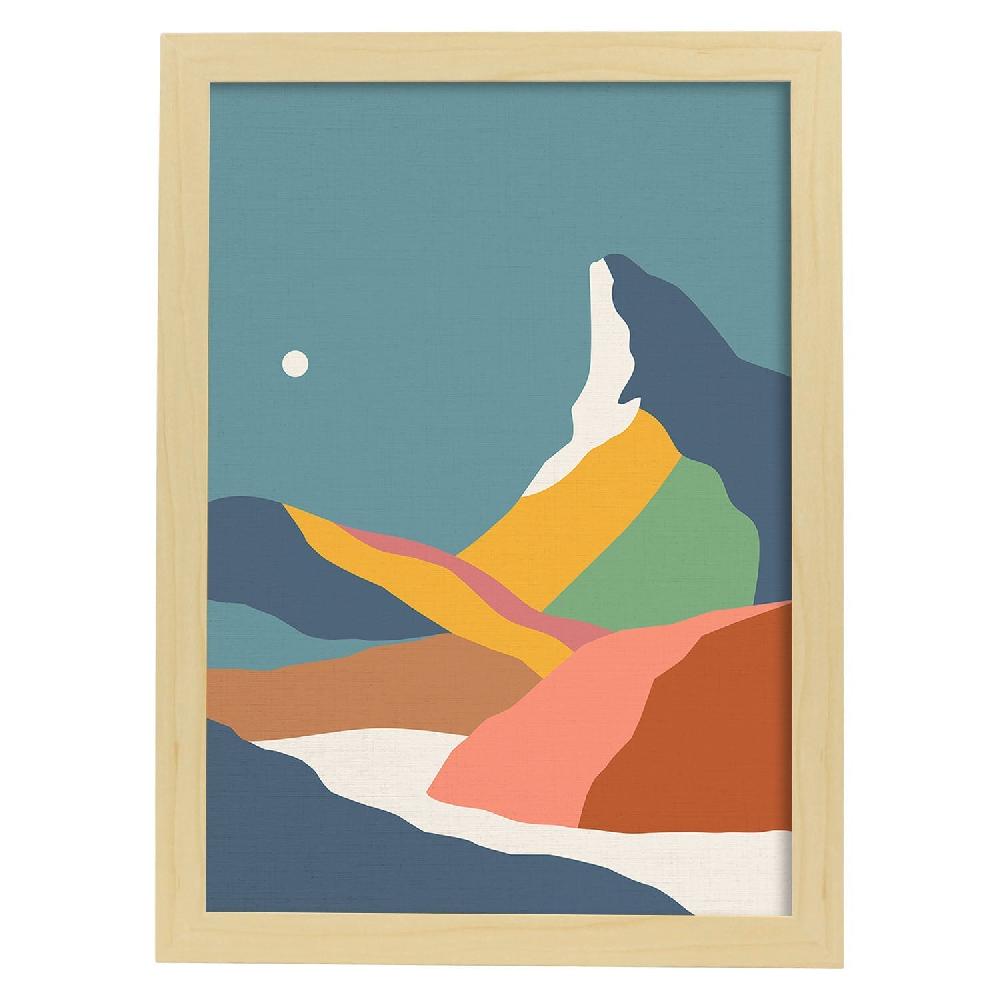 Nacnic Póster De Montañas A Color 'Montaña De Noche Y Día'