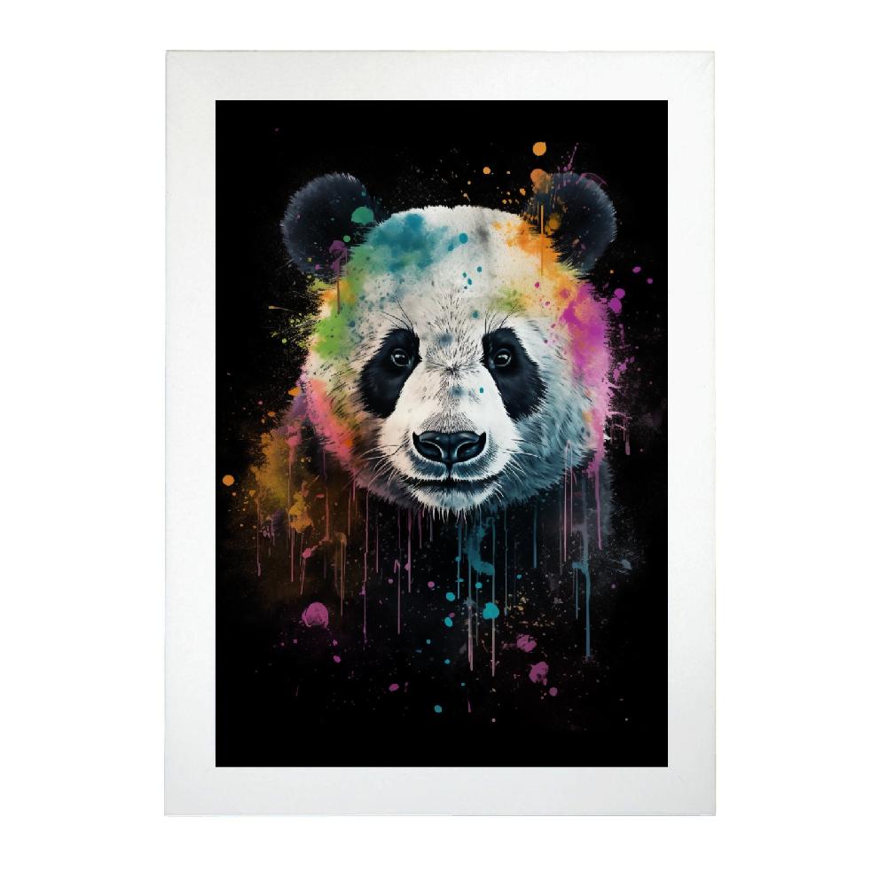 Nacnic Póster De Panda Con Salpicaduras De Acuarela Colorida