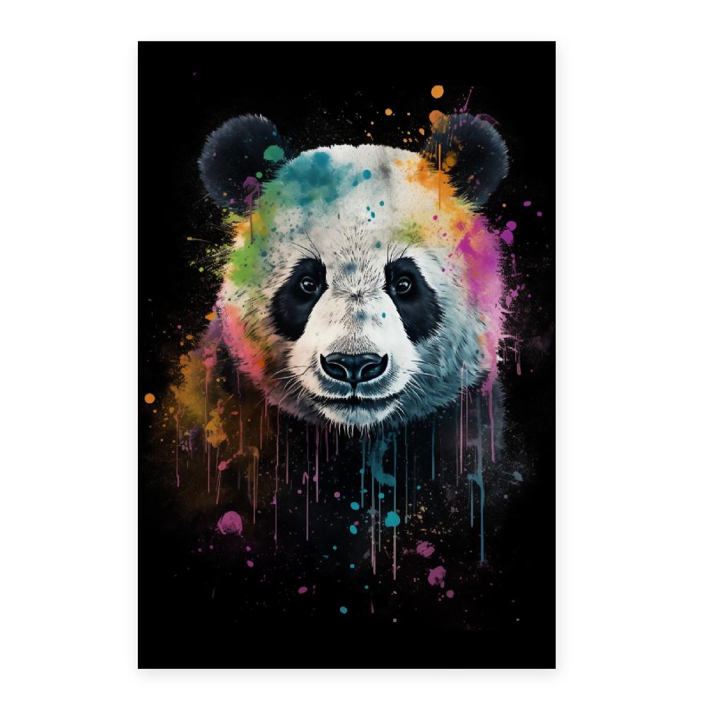 Nacnic Póster De Panda Con Salpicaduras De Acuarela Colorida