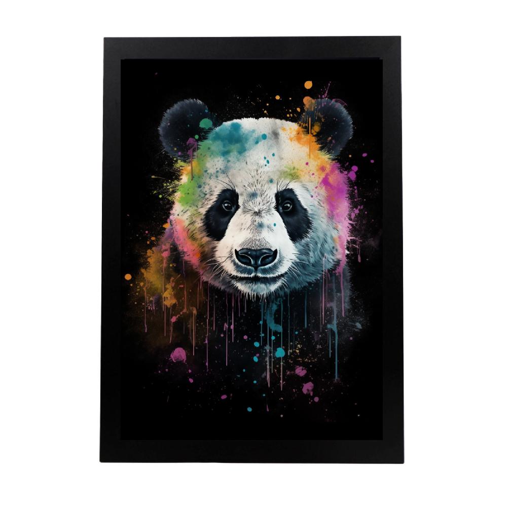 nacnic Póster de Panda con Salpicaduras de Acuarela Colorida