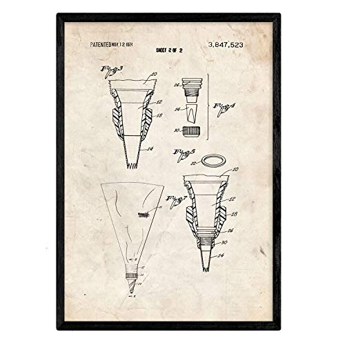 Nacnic Poster De Patente De Manga Pastelera Antigua