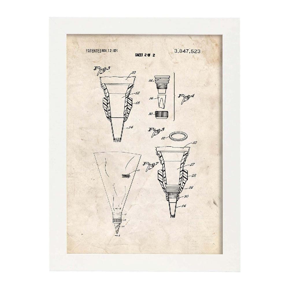 Nacnic Poster De Patente De Manga Pastelera Antigua