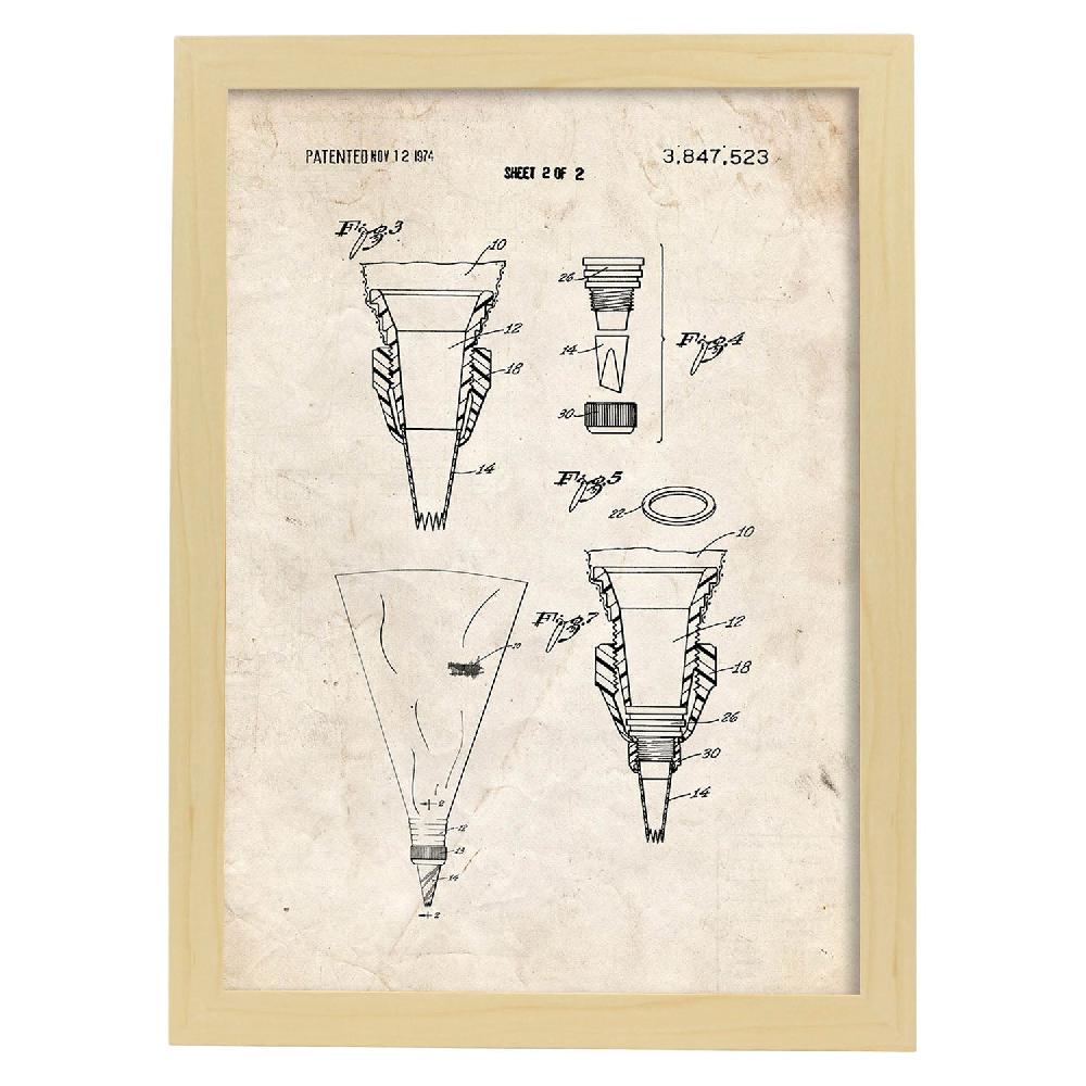 Nacnic Poster De Patente De Manga Pastelera Antigua