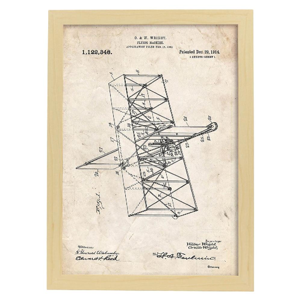 Nacnic Poster De Patente De Maquina Voladora Antigua
