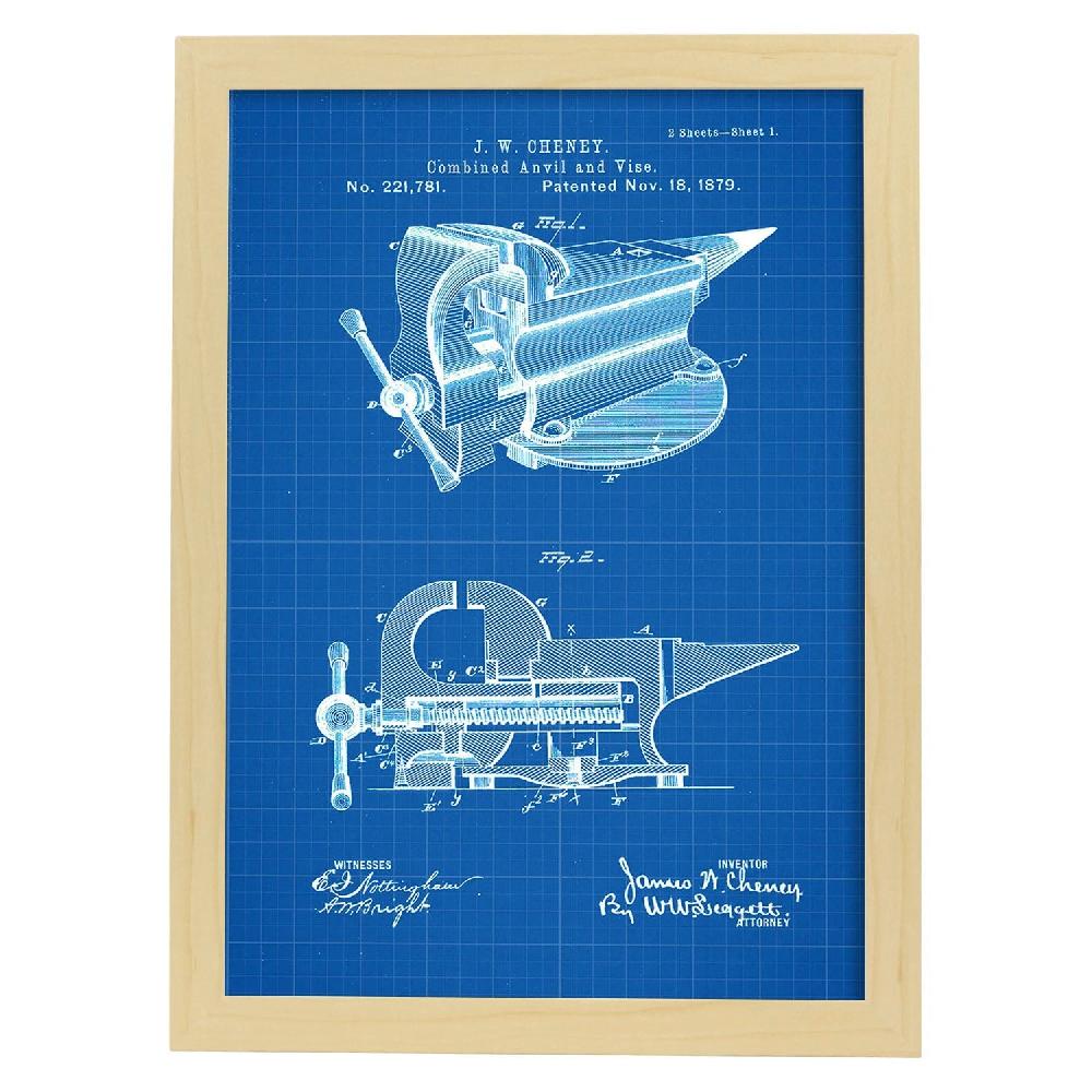 Nacnic Póster De Patente De Yunque Con Garra Antigua