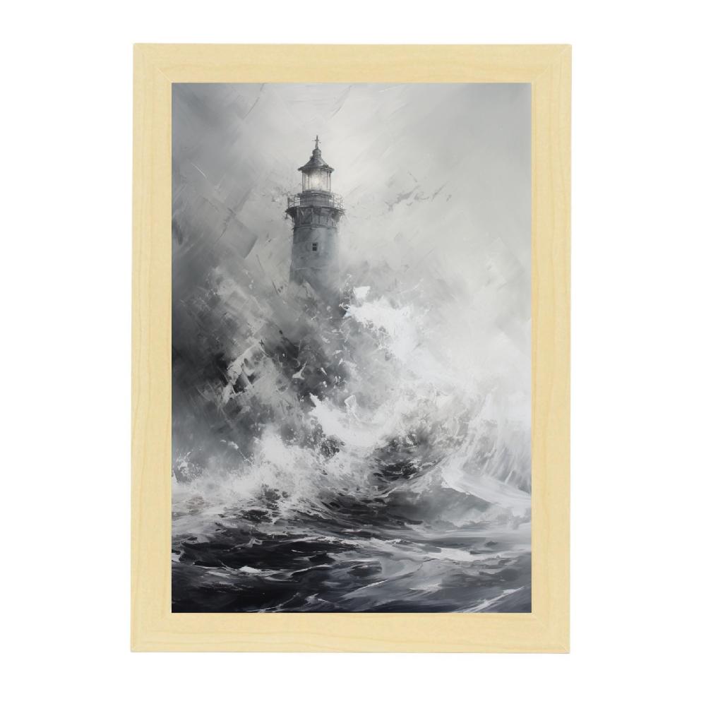 Nacnic Póster De Pintura Abstracta En Oleo Blanco Masivo