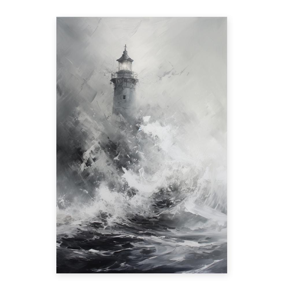 Nacnic Póster De Pintura Abstracta En Oleo Blanco Masivo