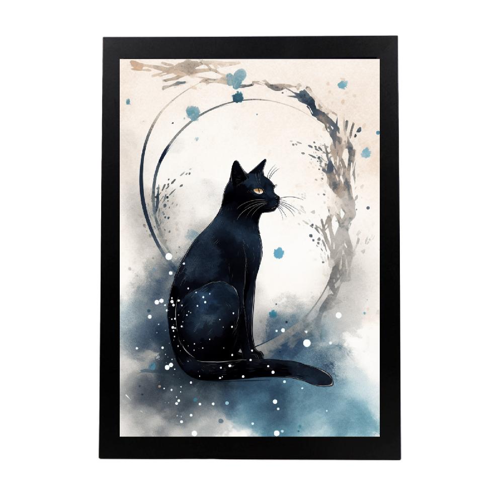 nacnic Póster de pintura surrealista japonesa Sumi-E