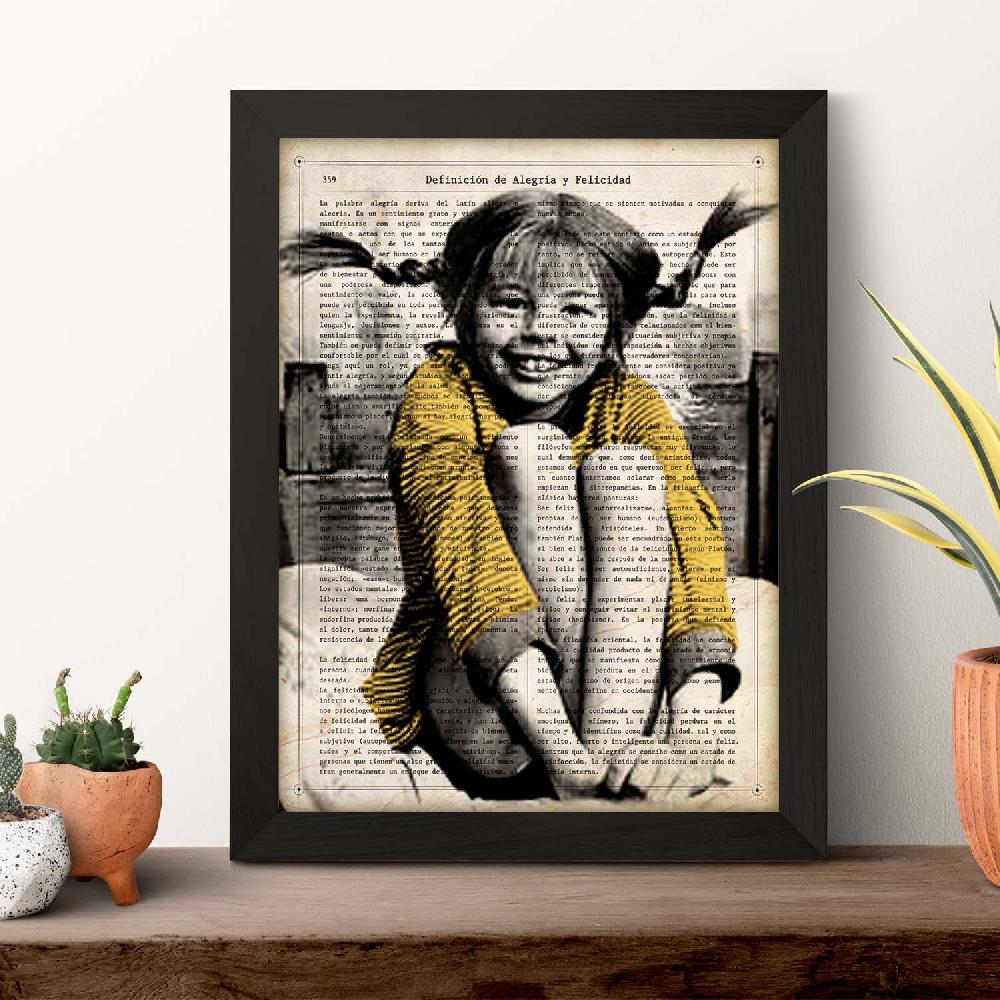 Nacnic Póster De Pippi Langstrumpf En Blanco Y Negro