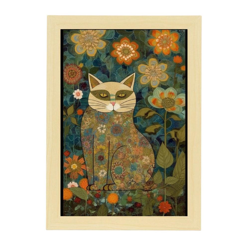 Nacnic Póster Gatito En Jardín Estilo Ryo Takemasa Y Wu