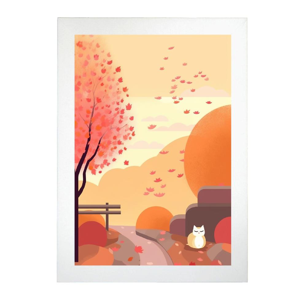Nacnic Póster Gato Lindo En Jardín Estilo Ryo Takemasa