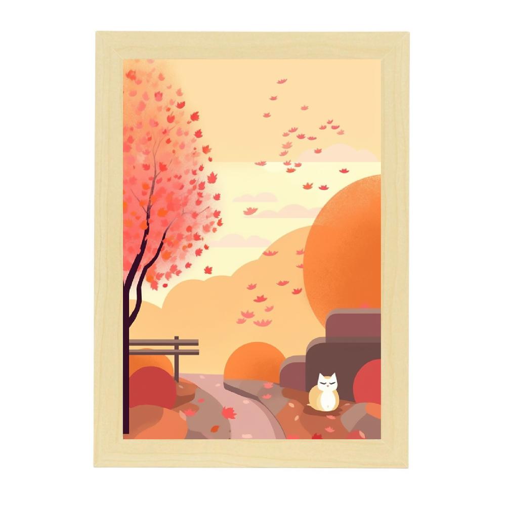 Nacnic Póster Gato Lindo En Jardín Estilo Ryo Takemasa